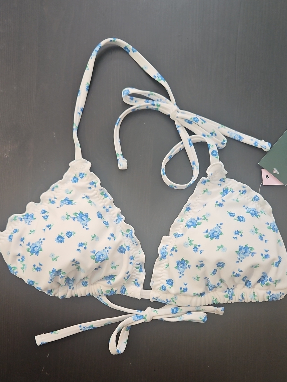 wild fable White Blue Floral Bikini Top